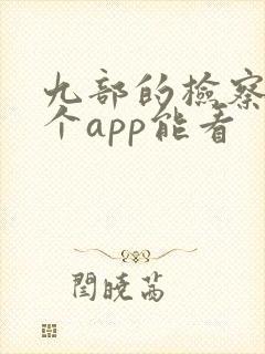 九部的检察官哪个app能看