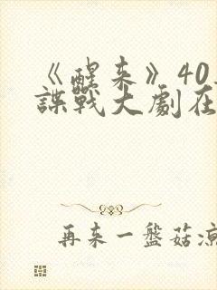 《醒来》40集谍战大剧在线观看免费