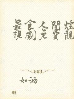 最食人间烟火电视剧免费观看完