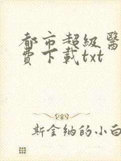 都市超级医圣免费下载txt