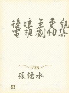 后浪免费观看的电视剧40集在线播放免费