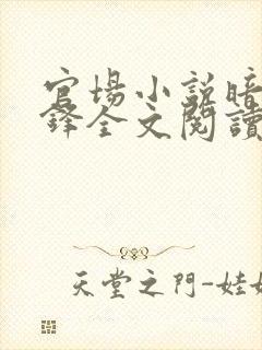 官场小说暗流争锋全文阅读