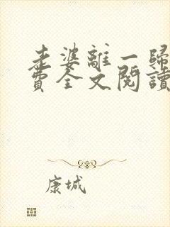 老婆离一归二免费全文阅读