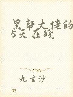 黑帮大佬的365天在线