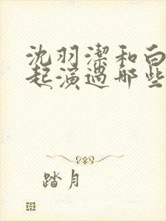 沈羽洁和白鹿一起演过哪些电视剧封面