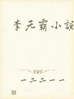 李元霸小说封面