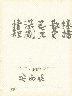 情深已散缘不在短剧免费播放