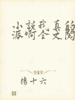 小说我真的是反派啊全文阅读