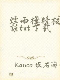 烟雨楼精校版小说txt下载