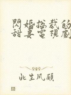 闪婚总裁的契约甜妻电视剧