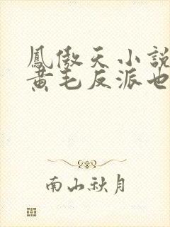 凤傲天小说里的黄毛反派也想得到幸福