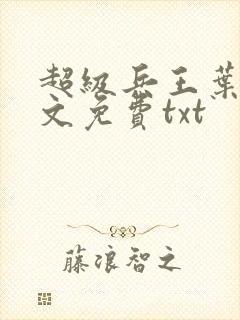 超级兵王叶谦全文免费txt