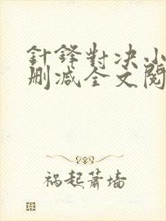 针锋对决小说未删减全文阅读