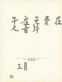 午夜免费在线成人看片封面