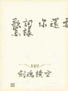 歌词 你还要我怎样