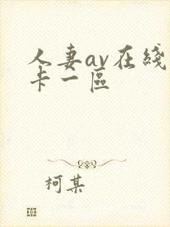人妻av在线不卡一区