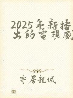2025年新播出的电视剧有哪些