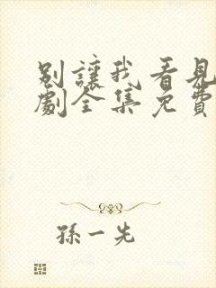 别让我看见电视剧全集免费封面