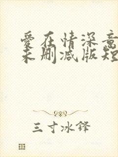 爱在情深意晚时未删减版短剧