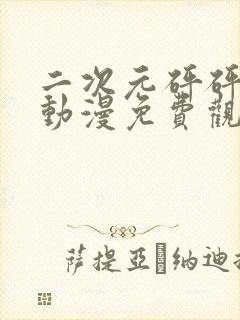 二次元砰砰砰的动漫免费观看全集封面