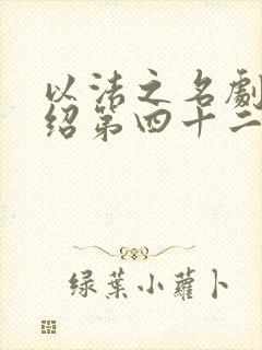 以法之名剧情介绍第四十二集