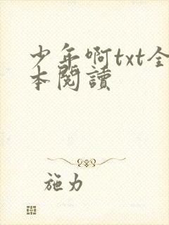 少年啊txt全本阅读