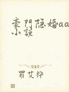 豪门隐婚aa制小说封面
