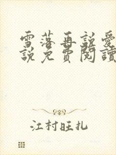雪落再说爱你小说免费阅读无弹窗
