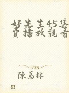 好先生45集免费播放观看谍战迷封面