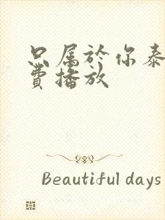 只属于你泰剧免费播放