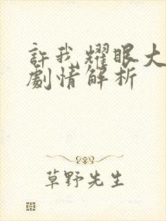 许我耀眼大结局剧情解析