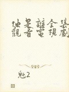 他是谁全集免费观看电视剧高清