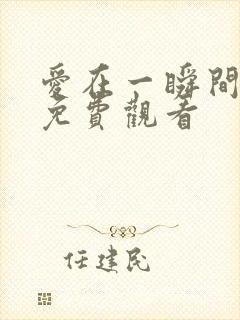 爱在一瞬间电影免费观看