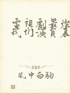 电视剧最灿烂的我们演员表