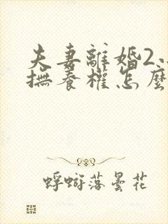 夫妻离婚2小孩抚养权怎么判