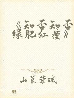 《知否知否应是绿肥红瘦》