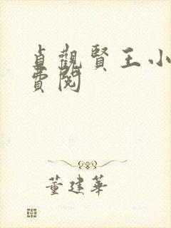 贞观贤王小说免费阅