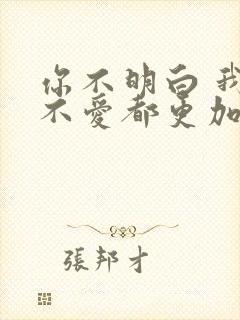 你不明白 我说不爱都更加爱