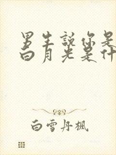 男生说你是我的白月光是什么意思封面