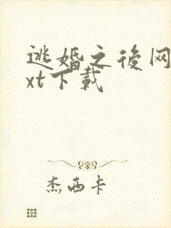 逃婚之后网盘txt下载