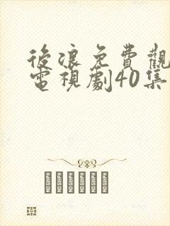 后浪免费观看的电视剧40集在线播放封面