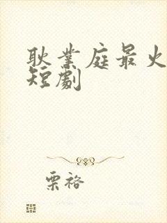 耿业庭最火十部短剧