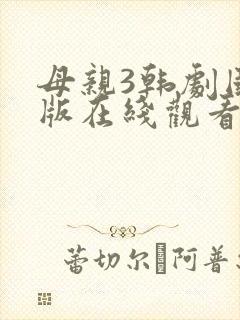 母亲3韩剧国语版在线观看