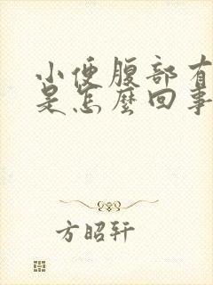 小便腹部有点疼是怎么回事