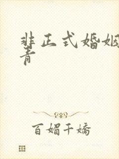 非正式婚姻雾里青