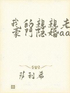 我的亲亲老婆之豪门隐婚aa制