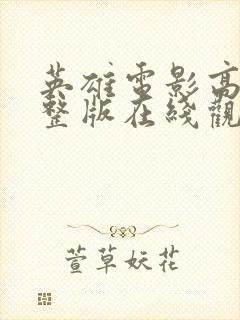 英雄电影高清完整版在线观看