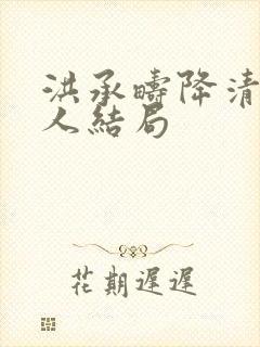 洪承畴降清后家人结局