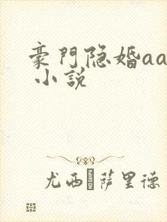 豪门隐婚aa制 小说