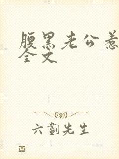 腹黑老公惹不得全文